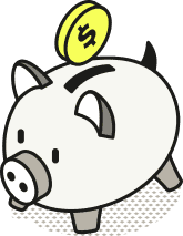 Icon representing cost savings